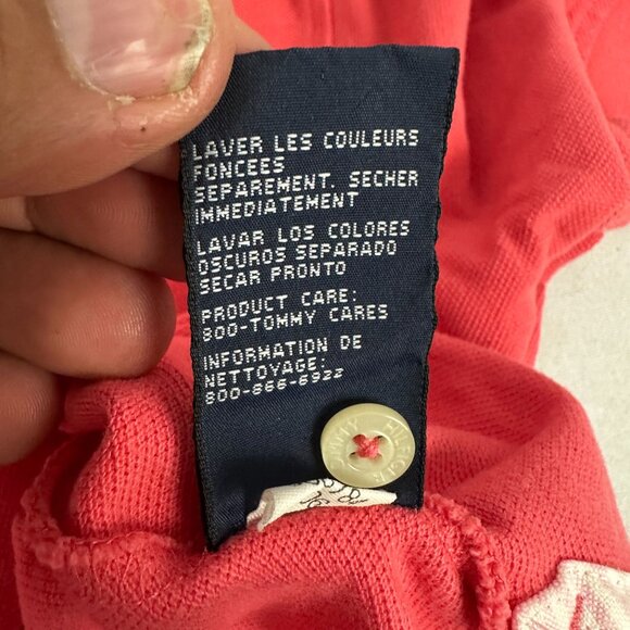 Tommy Hilfiger Mens Red Polo Shirt Short Sleeve Size Large Classic Fit Casual - Picture 5 of 5